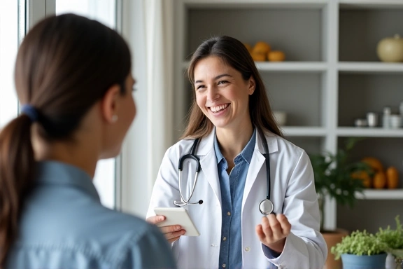 Professionista che parla con un paziente tramite videochiamata