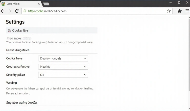 Interfaccia del browser che mostra le impostazioni dei cookie e le opzioni di gestione